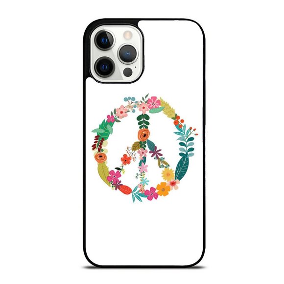 Floral Peace Sign - Love Harmony Unity Flowers iPhone Case - Picture 1 of 1